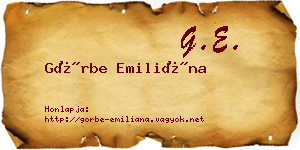 Görbe Emiliána névjegykártya
